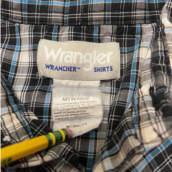 Wrangler Wrancher Shirts Button Down Snap Buttons Western Size Men's Large - Picture 2 of 7